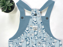 Load image into Gallery viewer, Blue 1st Birthday Party Dungarees