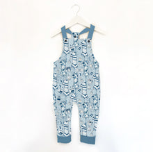 Load image into Gallery viewer, Blue 1st Birthday Party Dungarees