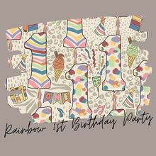 Load image into Gallery viewer, Rainbow 1st Birthday Party Rompers