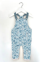 Load image into Gallery viewer, Blue 1st Birthday Party Dungarees