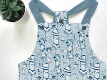Load image into Gallery viewer, Blue 1st Birthday Party Dungarees
