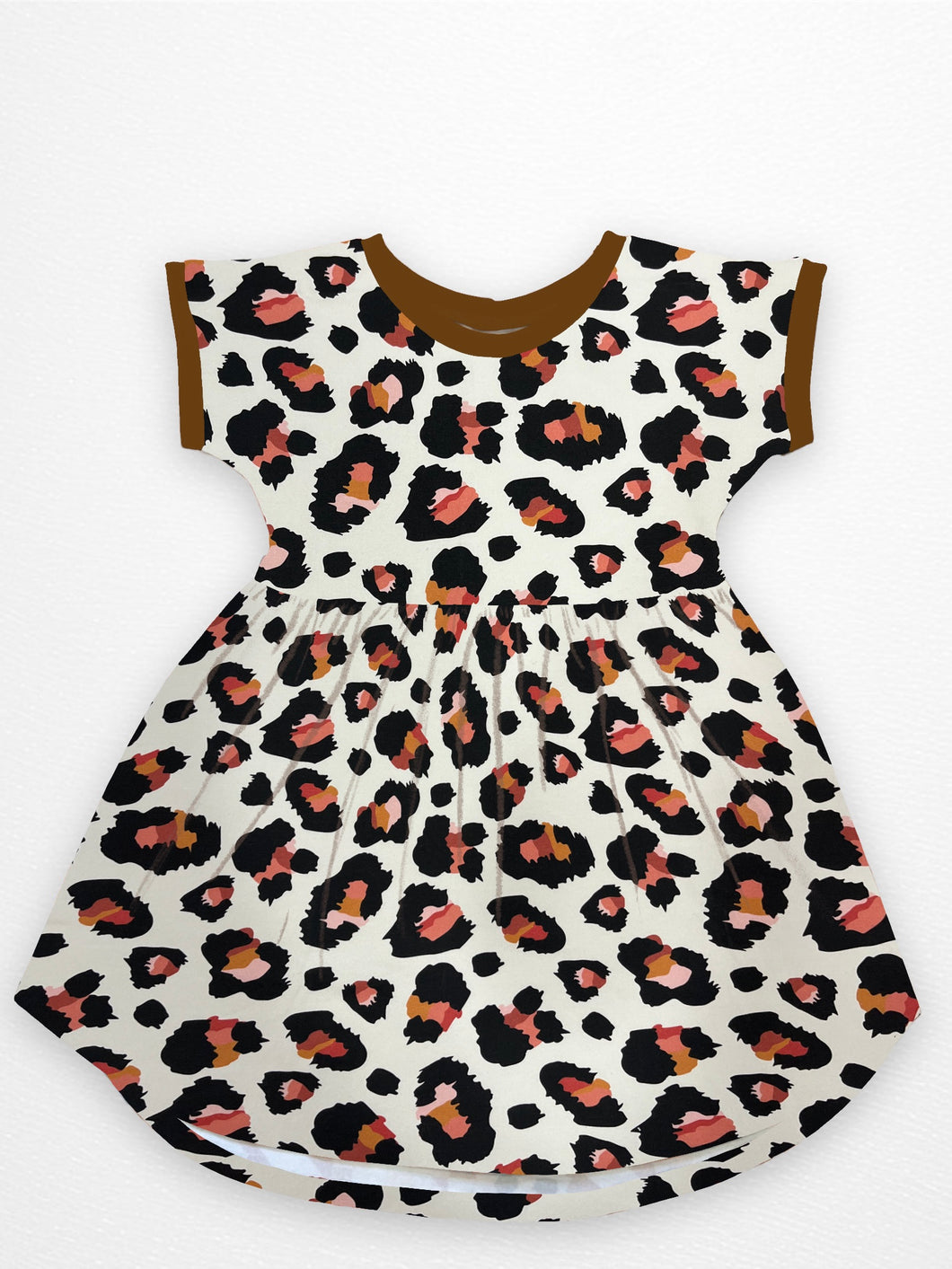 Rust Leopard Gathered Dress