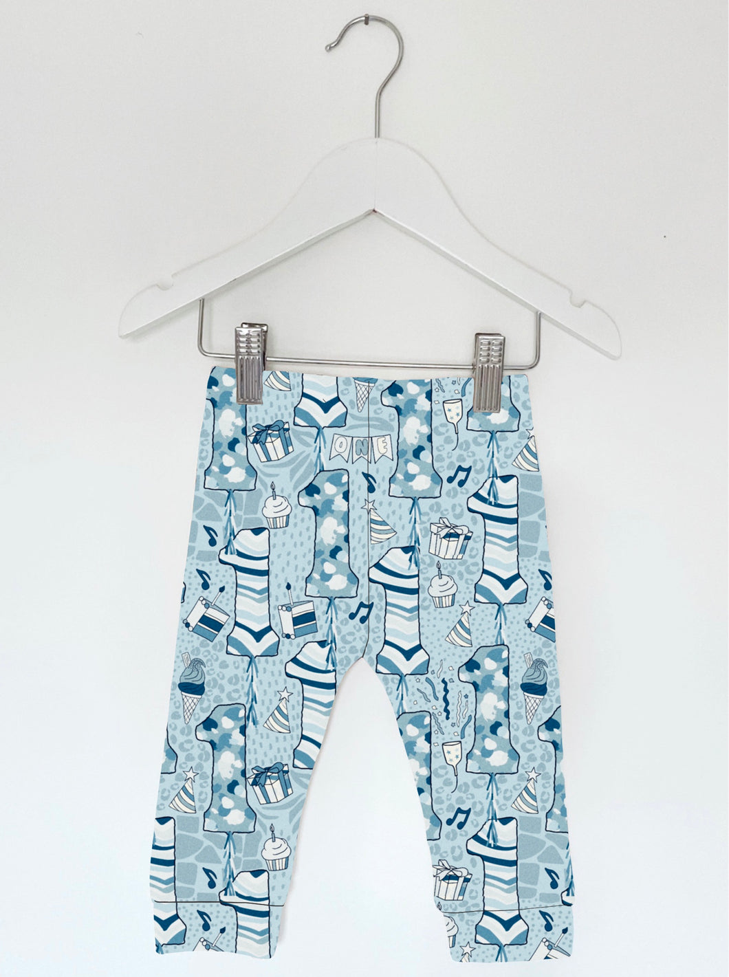 Blue 1st Birthday Party Leggings & Shorts