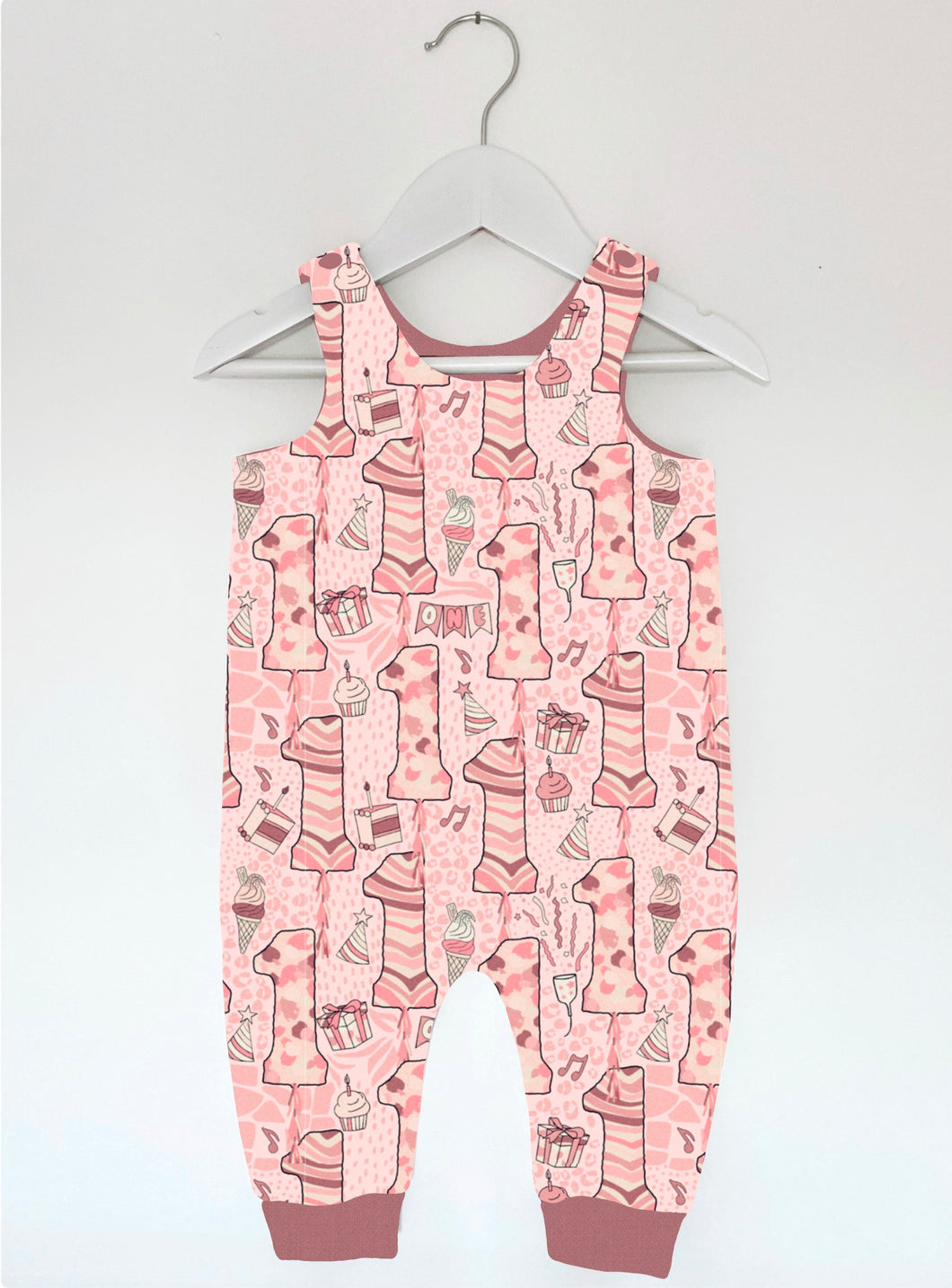 Pink 1st Birthday Party Rompers