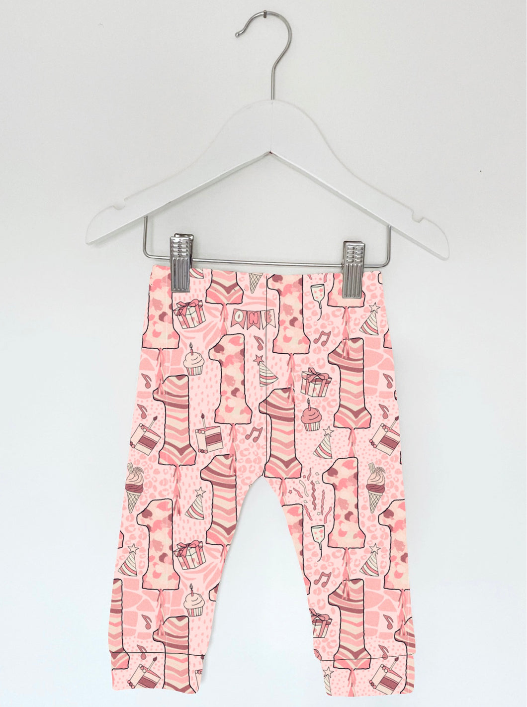 Pink 1st Birthday Party Leggings & Shorts