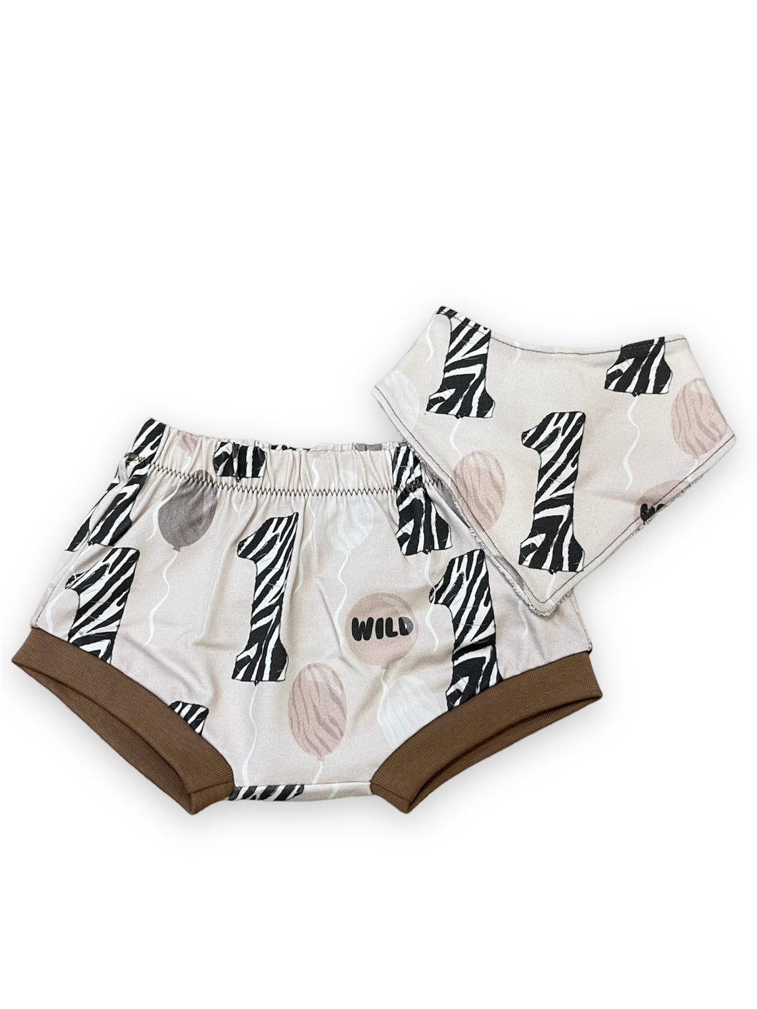 9-12m Wild One Bummies & Bib Set